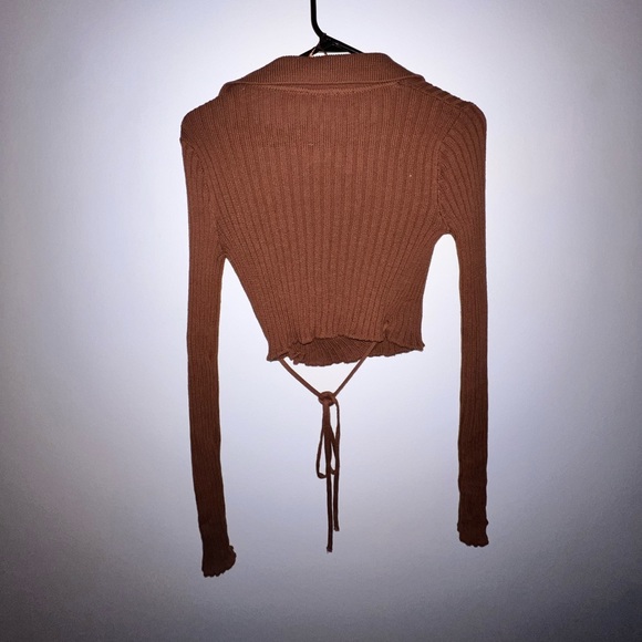 AÉROPOSTALE - Long sleeves cross-over shirt (Brown, size M) - Picture 6 of 6